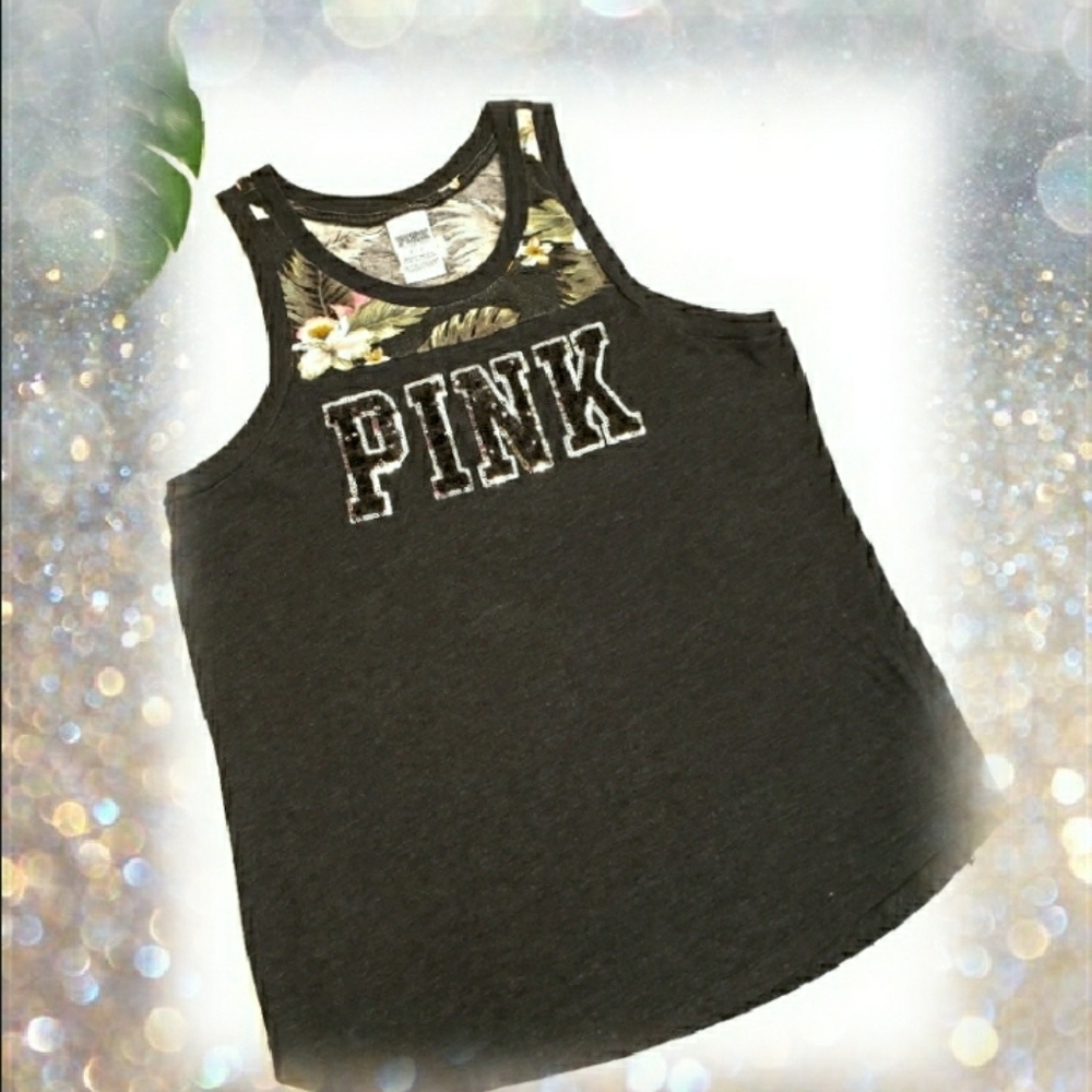 VICTORIAS SECRET PINK SEQUINS HAWIAN TANK